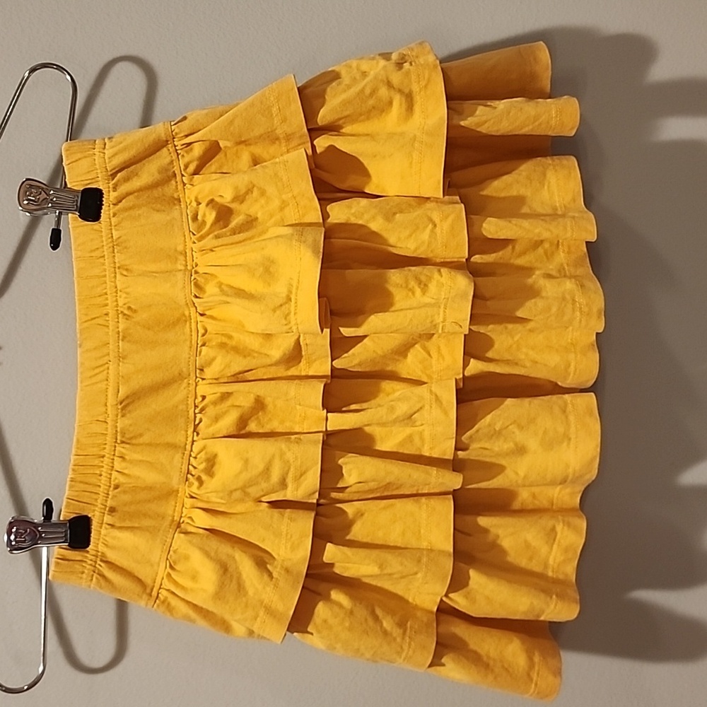 Hanna Andersson Yellow Three Tier Ruffle Skirt With Shorts Skort 140 - Picture 5 of 11